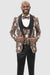 "Rust Geometric Vested Tuxedo by EJ Samuel" - USA Men's Outlet