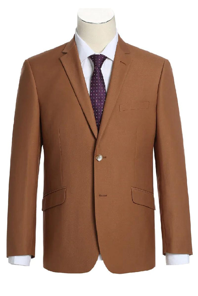 "Rust Renoir Slim Fit Two-Button Mens Suit: Class Meets Comfort" - USA Men's Outlet