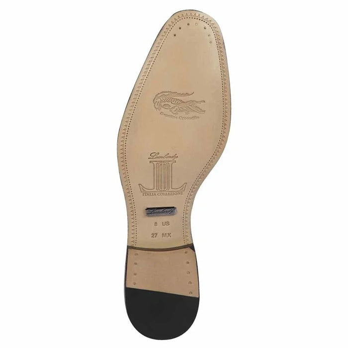 Men’s Black Genuine Crocodile and Calfskin Leather Slip-On Dress Shoes