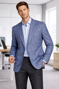 Men Regular-Fit Windowpane Blazer Jacket