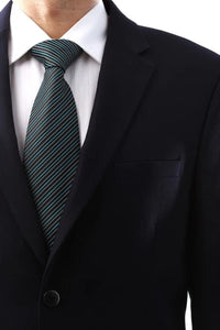 Men’s 2-Button Navy Blazer – Superior 150s Wool-Feel Microfiber Jacket