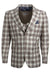 Revised Title: Stacy Adams Brown & Tan Plaid Vested Windowpane 2-Button Suit