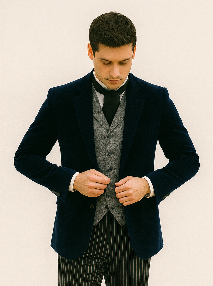 Sapphire Velvet Roderick Smoking Jacket – Men's Evening Wear