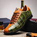 Marco_Di_Milano Saulo: Green & Cognac Leather Shoe