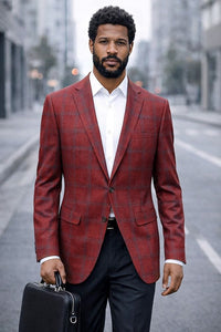 Burgundy Blazer Mens Sport Coat