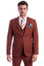 Sean Alexander Men's Slim Fit Vested Suit Light Brown Rust | 44R (CLOSE OUT) - USA Men's Outlet