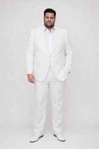 Seersucker Suit Peak Lapel Suit in Color "White" - Summer Fabric Tone on Tone Shadow Stripe By Rossiman