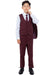 Sharp & Stylish Perry Ellis Burgundy Vested Boy's Wedding Suit - USA Men's Outlet