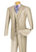 Shinny Vested Regular Fit Suit, Beige - Upscale Men's Fashion