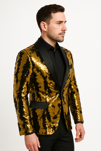 Mardi Gras Blazer For Men in Color Gold and Black