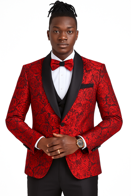 shiny-red-black-slim-fit-wedding-suit