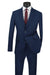 SignatureMenswear Navy Modern Two-Button Poplin Suit - USA Men's Outlet