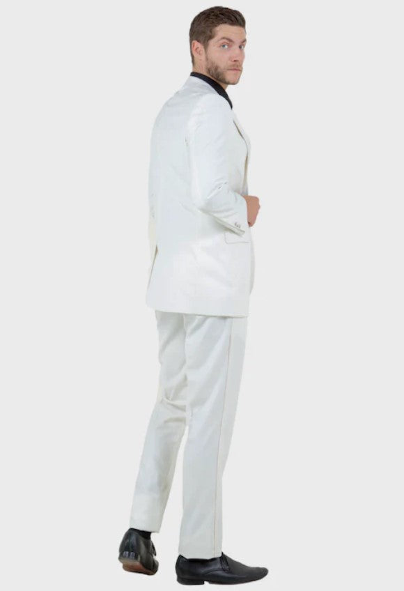 Big and Tall Tuxedo - Slim Fit Off White 1 Button Peak Lapel Tuxedo