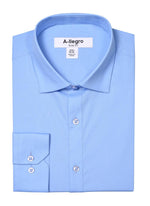 "Sky Blue Cotton Slim-Fit Dress Shirt by Daniel Ellissa" - USA Men's Outlet