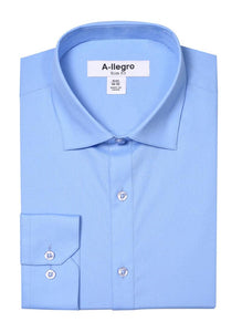 "Sky Blue Cotton Slim-Fit Dress Shirt by Daniel Ellissa" - USA Men's Outlet