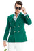 Sleek Hunter Green Tazio Blazer – Slim Fit Double Breasted Summer Jacket - USA Men's Outlet