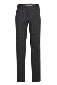 "Sleek Men's Notch Lapel Suit by English Laundry - Dark Charcoal Grey Windowpane Plaid" - USA Men's Outlet