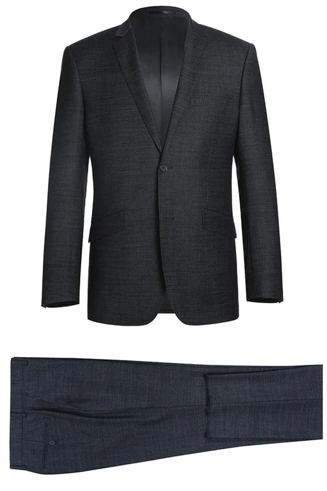 "Slender Charcoal Grey Wool Suit by Renoir: A Classy Menswear Must-Have" - USA Men's Outlet