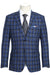 Slim Fit Wool Plaid Blazer – Renoir Navy & Grey Windowpane - USA Men's Outlet