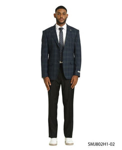 Stacy Adams Men's Hybrid Fit Sport Coat - Glen Plaid Pattern