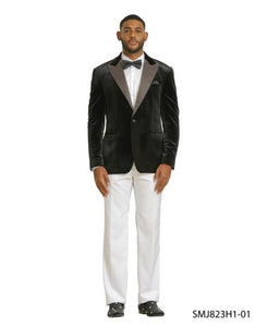Stacy Adams Men's Hybrid Fit Sport Coat - Rhinestone Embedded Peak Lapel