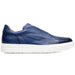 Zelli Spettacolare Pebble Grain Calfskin & Suede Slip-On Sneaker in Navy