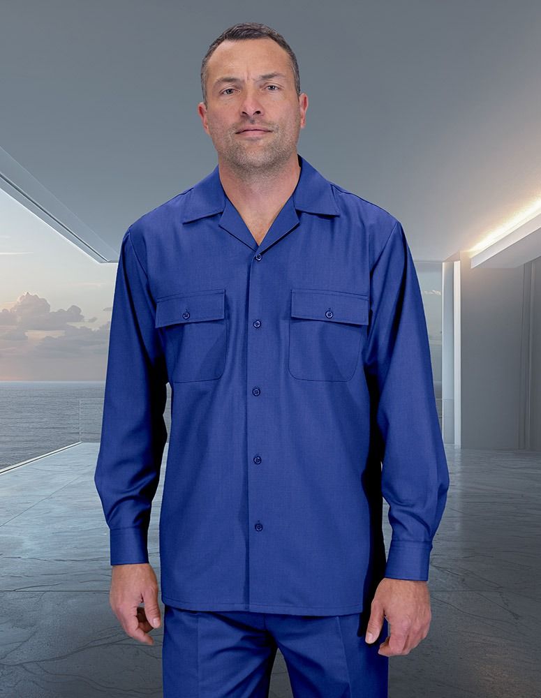 Mens 2-Piece 100% Wool Walking Suit with Pleated Wide-Leg Pants – Classic and Comfortable