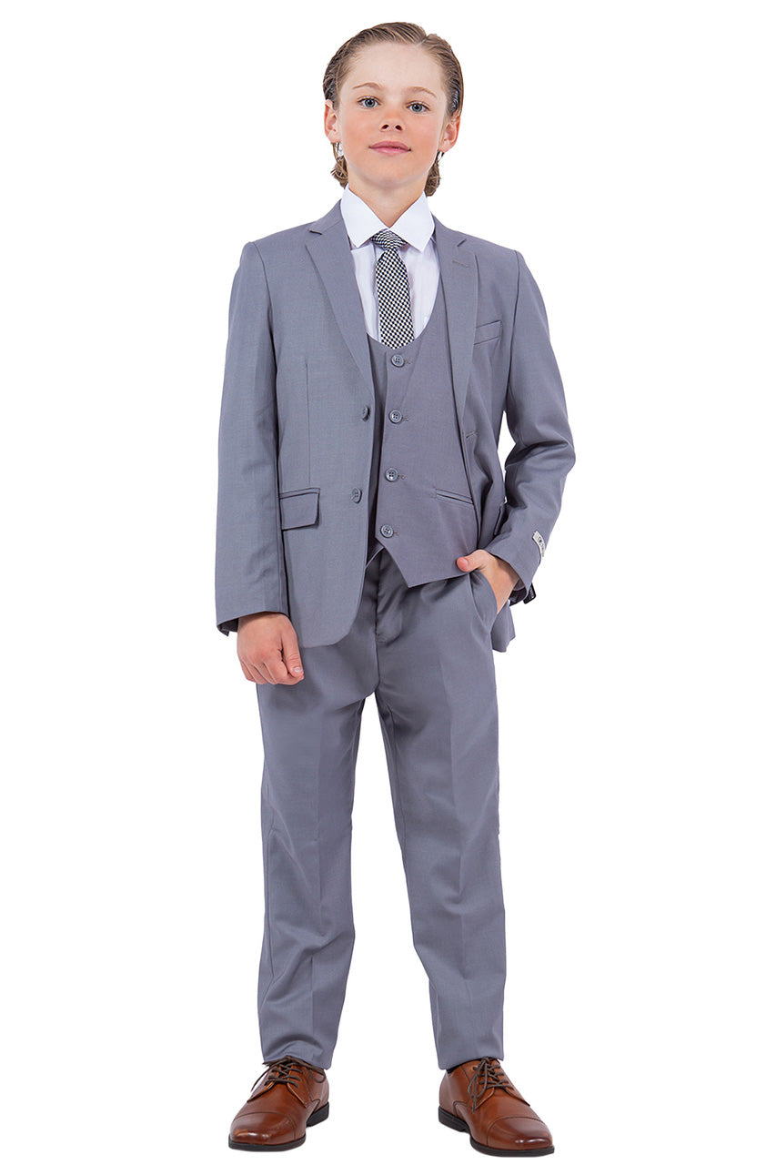 Hampton Stacy Adams Kids Burgundy Five Piece Set Tuxedo