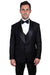 Stacy Adams Men's Black Tux with Shawl Lapel & Single Button Vest - USA Men's Outlet