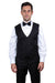 Stacy Adams Men's Black Tux with Shawl Lapel & Single Button Vest - USA Men's Outlet