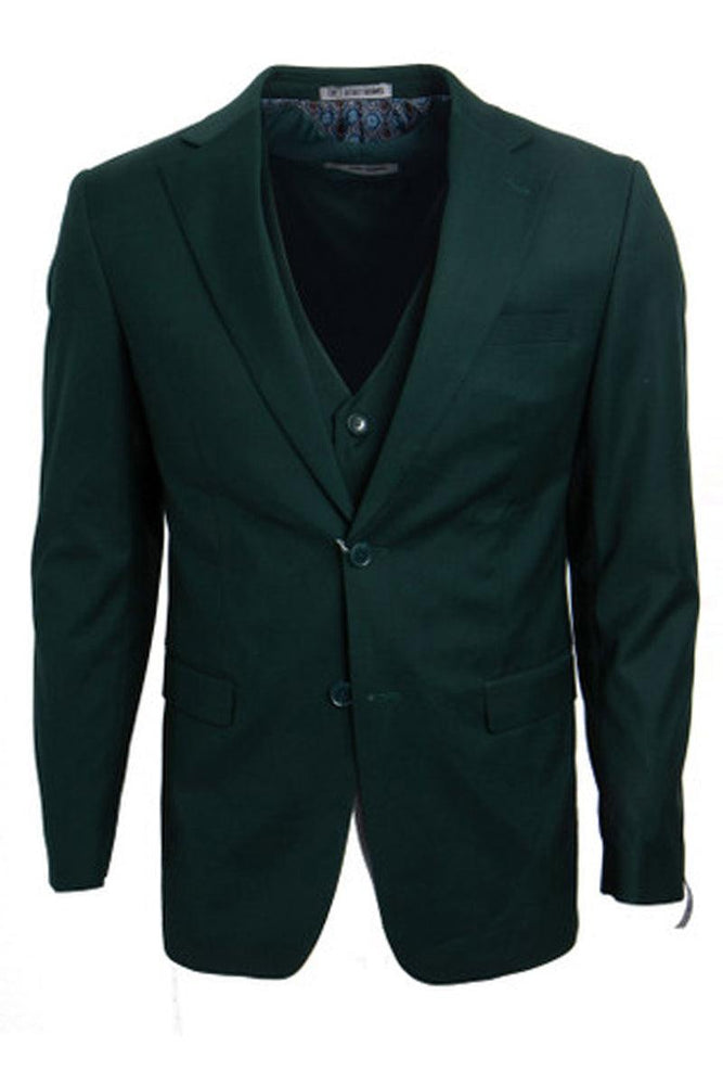 Stacy Adams Men's Hunter Green Basic Vested Suit - USA Men's Outlet