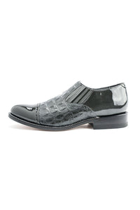 "Hornback Slip On" Grey Stacy Baldwin Tuxedo Shoes