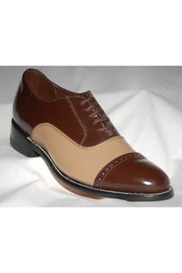"Regency" Brown and Taupe Stacy Baldwin Formal Shoes