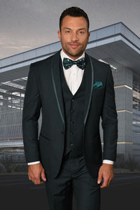 "Caesar" Hunter Green 1-Button Shawl Tuxedo (4-Piece Set)