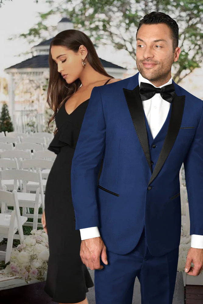 Statement Men's Sapphire  Vested 100% Wool Tuxedo main image 1