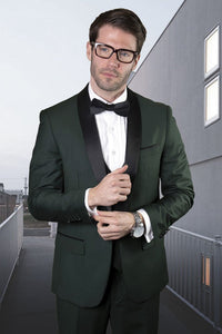 "Theo" Hunter Green 1-Button Shawl Tuxedo (4-Piece Set)