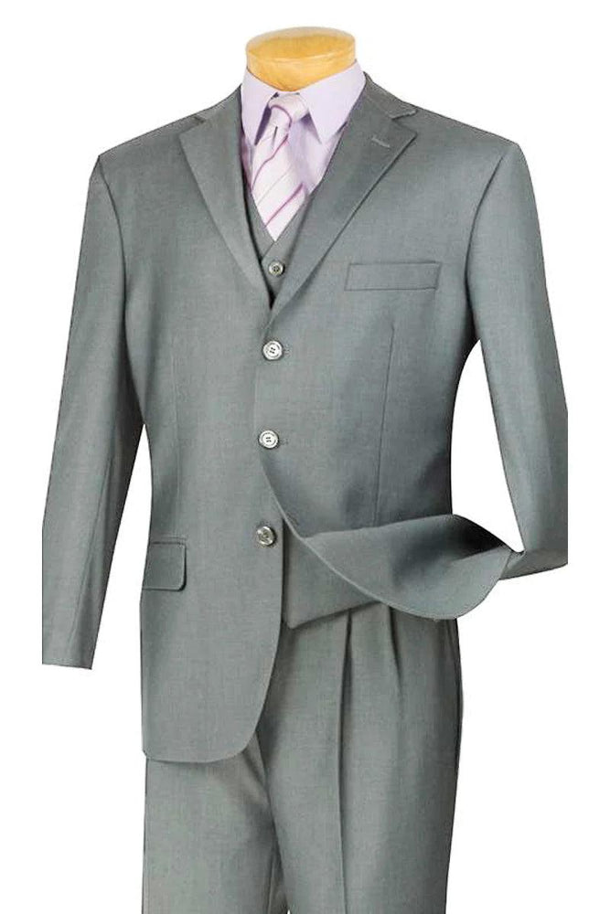 Steeped in Chic: L. Grey Fortino Suit | Mens' Classic Fit 3-Button Vested - USA Men's Outlet