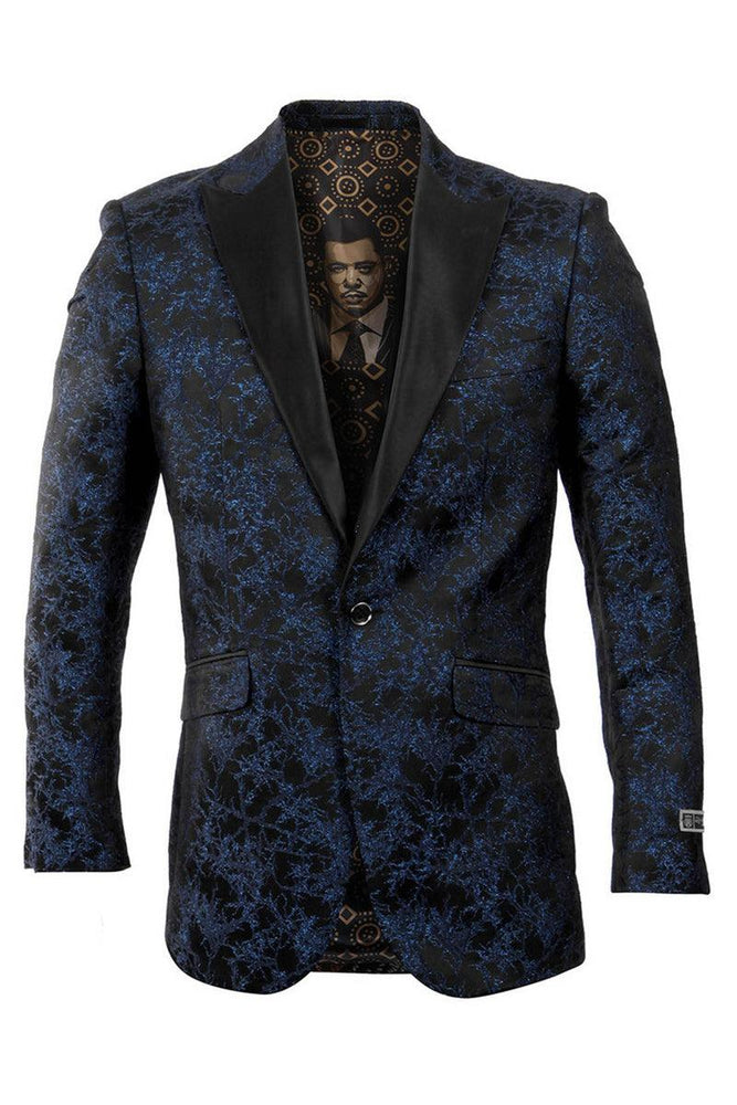 style

Men's One-Button Navy Floral Prom Tuxedo Blazer by Empire - USA Men's Outlet