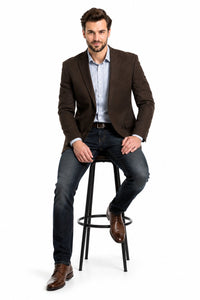 Men's Brown 2 Button Fashion Dress Casual Blazer