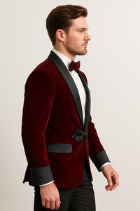 Burgundy ~ Maroon ~ Wine Wedding Blazer ~ Sport Jacket + Matching Bow Burgundy Tuxedo