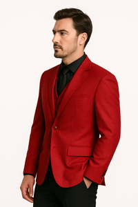 Stylish Red Velvet Blazer