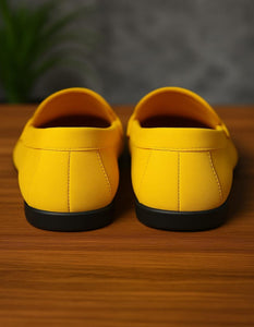 Men's Yellow Suede Loafers – Casual Slip-On Moccasin Driving Shoes