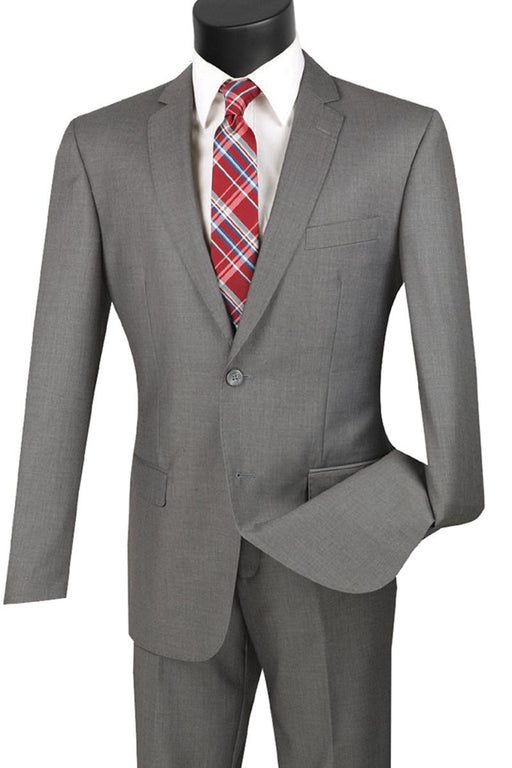 Suggested Product Title: Vinci Men's 2-Button Grey Classic-Fit Suit - USA Men's Outlet