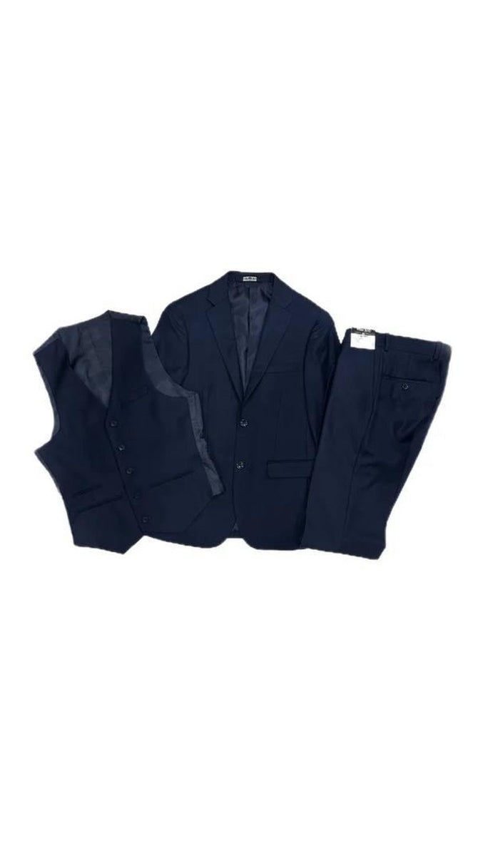 West End 9-1012V121 3PCS Ultra Slim Fit Suit Med night Blue — USA Men's ...