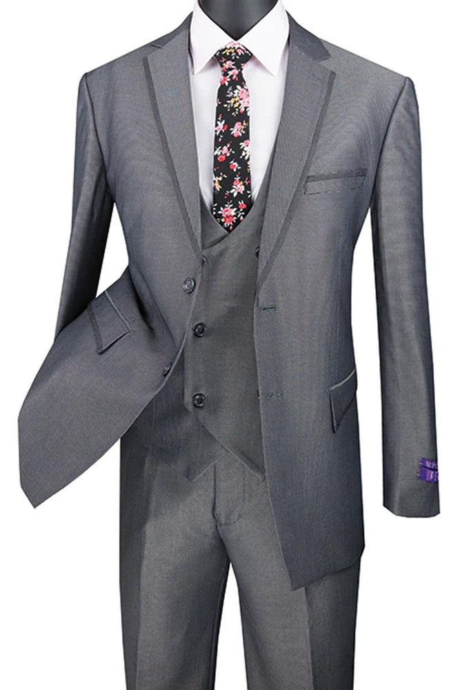 Suits

"Vinci Suits Men's Modern Fit Tuxedo in Charcoal Grey with Double Breasted Vest & Satin Trim" - USA Men's Outlet