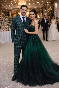 Suits With Baggy Pleated Pants - Wide Leg Pants 100% Wool - Classic Fit in Green Color by Rossiman