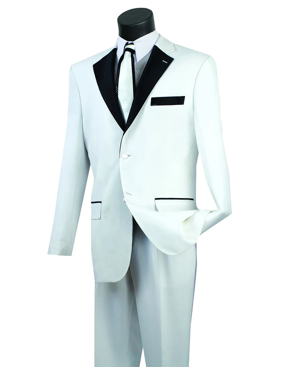 White Prom Suit - White Prom Tuxedo - White Wedding Shiny Sharkskin Tuxedo by PROMTUXEDO
