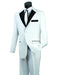 Mens Classic 2 Button Notch Lapel White/Black Tuxedo - Men's Tuxedo USA