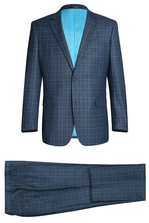 Tailleurs

"Renoir Tailleurs Men's Classic Fit 2-Button Blue Windowpane Plaid 2-Piece Suit" - USA Men's Outlet