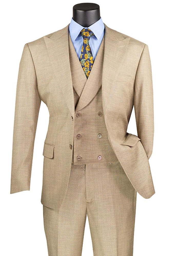 Tailors

Vinci Tailors Men's Summer Sharkskin Double-Breasted Tan Suit Vest - USA Men's Outlet